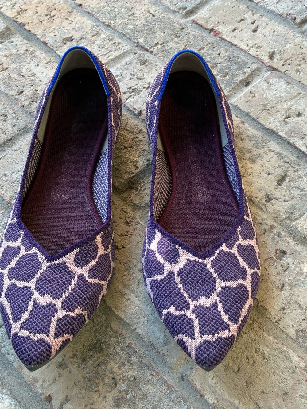 Rothy's Violet Giraffe Patterned The Point Flats